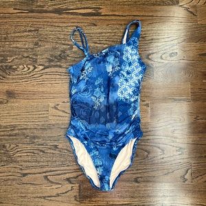 Garnet Hill Signature Asymmetrical One Piece Swimsuit - Like New